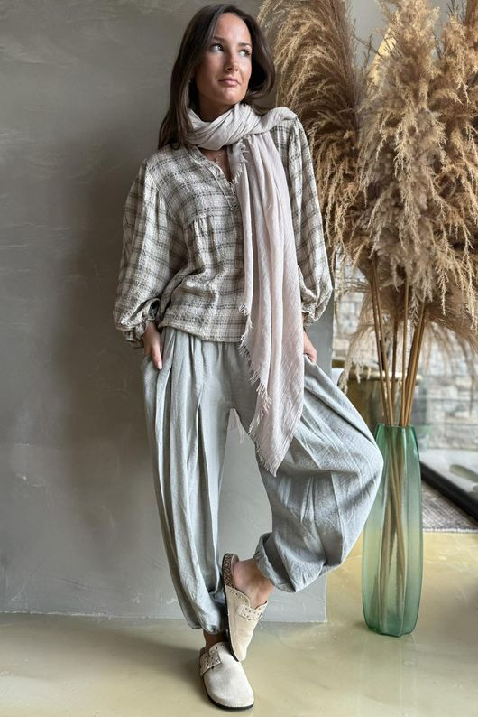 Greta Check Hugh Shirt Mocha